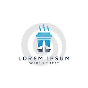 Coffee and plane negative space logo design