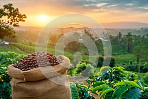 Coffee plantation fields