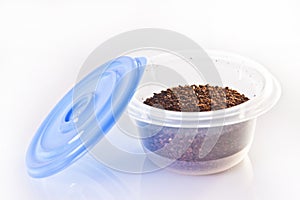 Coffee in Plastic Airtight Container