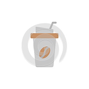 Coffee, plastic colored icon. Simple colored element illustration. Coffee, plastic concept symbol design from Bar set