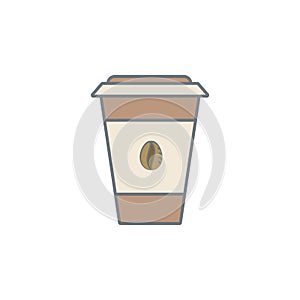 coffee in plastic cup colored icon. Element of colored coffee icon for mobile concept and web apps. Color coffee in plastic cup ic