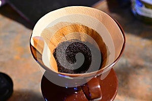 Coffee Pour Over Grounds Filter Cup Fresh Coffee Brewed