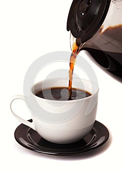 Coffee pouring into cup