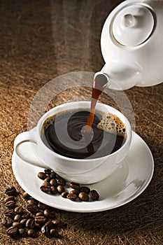 Coffee pouring in to cup