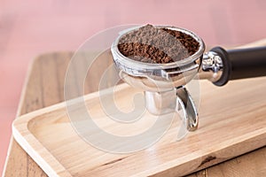 Coffee powder with espresso filter