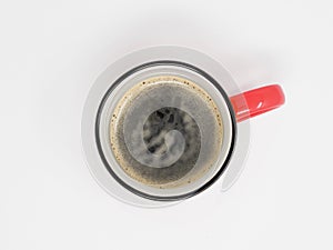 Red coffee mug isolated on a white background