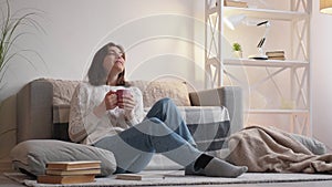 coffee relax cozy weekend home woman sunday rest