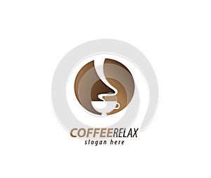 Coffee relax cup design logo