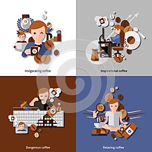 Coffee And Relax Icons Set