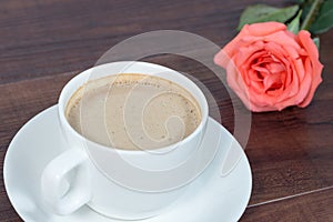 Coffee and roses