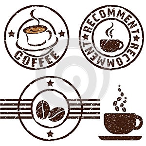 Coffee rubber stamps