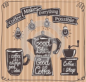 Coffee it`s always good idea, good idea begins with good coffee, coffee make everything possible