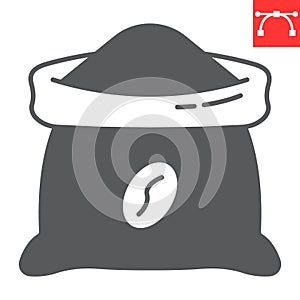 Coffee sack glyph icon