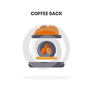 Coffee Sack icon flat.