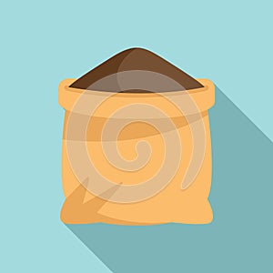 Coffee sack icon flat vector. Restaurant bean