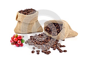 Coffee sack on white background