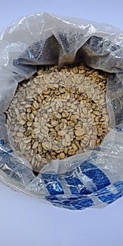 coffee in sacks ready to be roasted