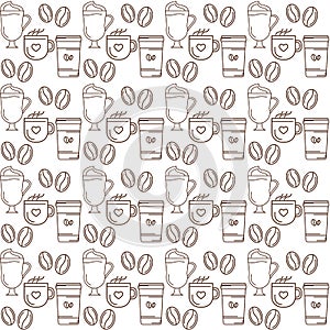 Coffee seamless pattern