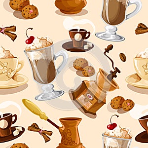 Coffee seamless pattern