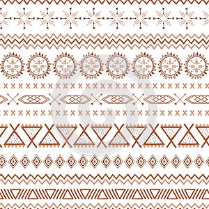 Coffee seamless pattern mexico vector brown ethnic tribal mexican textures in caramel color