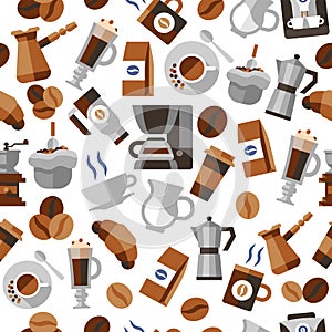 Coffee seamless pattern
