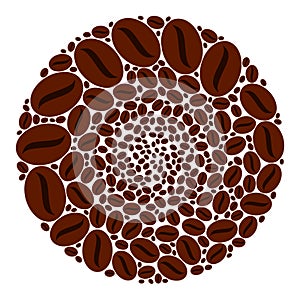 Coffee Seed Icon Spheric Globula Collage