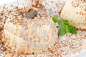 Coffee semifreddo-pudding