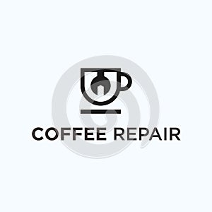 coffee service logo design vector illustration