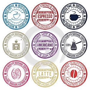 Coffee set of stamps