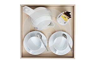 Coffee set top view