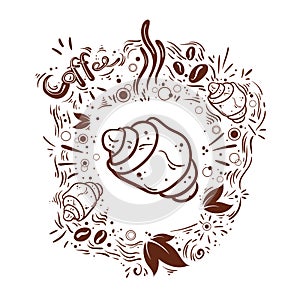 Coffee set vector handdrawn illustration background