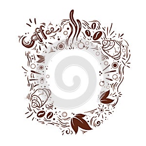 Coffee set vector handdrawn illustration background