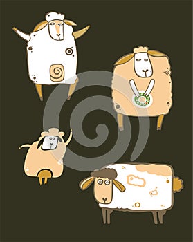 Coffee sheeps set