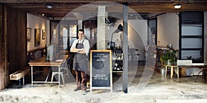 Coffee Shop Cafe Owner Service Concept