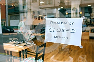 Coffee shop closed by covid-19