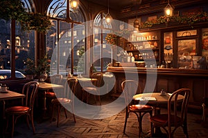 Coffee shop by emphasizing these elements, you can still portray the inviting and warm ambiance. AI Generated