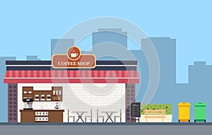 Coffee shop flat set design