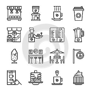 Coffee shop icon set.Vector illustration