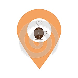 Coffee shop location map pin pointer icon. Element of map point for mobile concept and web apps. Icon for website design and app d