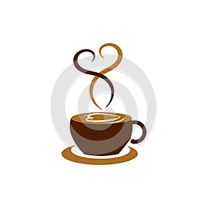 Coffee shop logo vector illustration. Espresso coffee icon symbol. photo