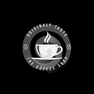 Coffee shop retro logo on white