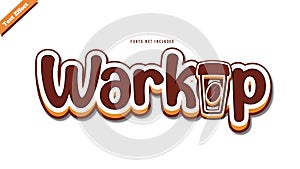 coffee shop text effect design vector. editable 3d text