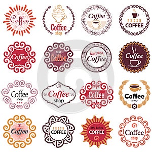 Coffee shop vector design elements in vintage style