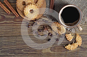 Coffee and shortbread cookies