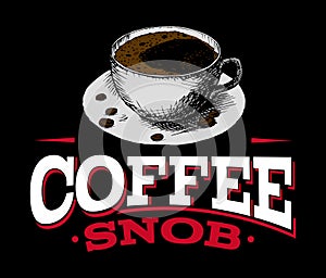 Coffee snob with coffee beans