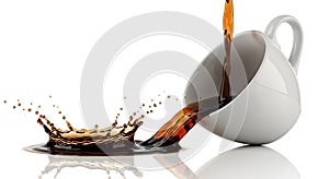 Coffee Splash From Tilted Cup