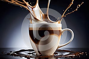 Coffee Splash in White Mug