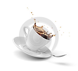 Coffee splashing out of a cup