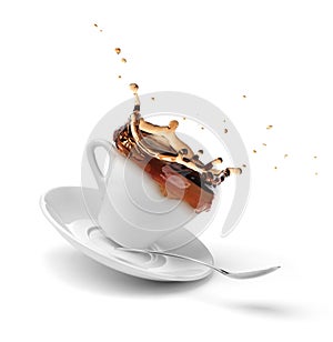 Coffee splashing out of a cup