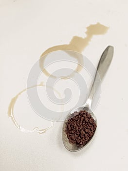 coffee stain and coffee powder